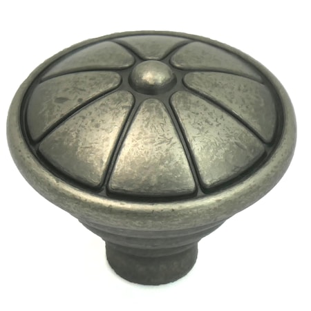 1 1/2 Kama Flower Knob, Antique Pewter